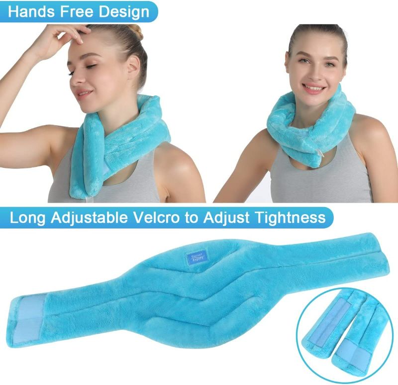 Photo 2 of Relief Expert Hands-Free Neck Heating Pad Microwavable Heated Neck Wrap for Pain Relief, Microwave Neck Warmer for Hot Cold Therapy