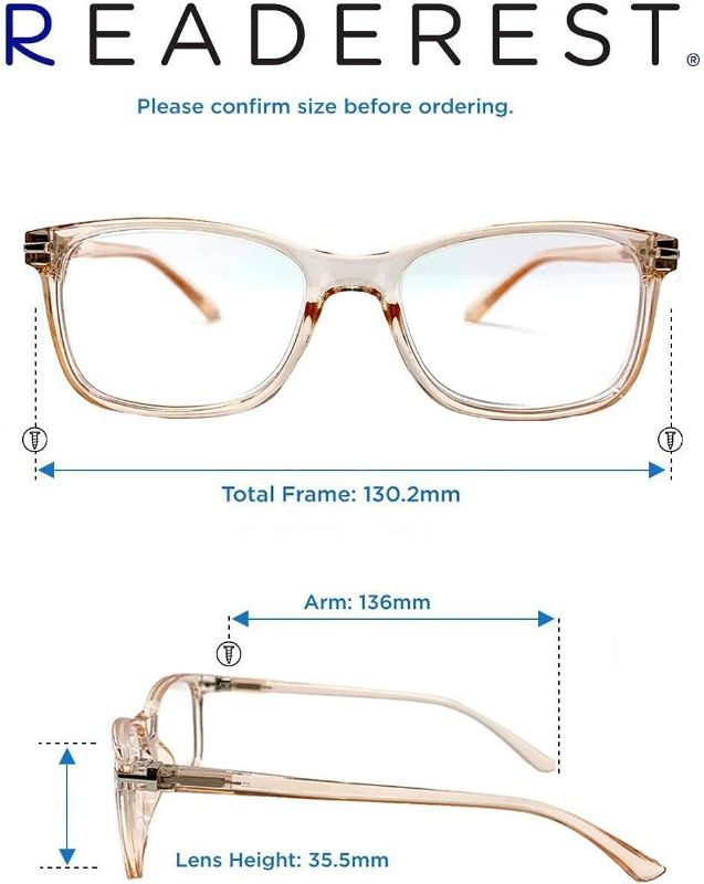 Photo 5 of Readerest Blue Light Blocking Reading Glasses (Blush, 2.75 Magnification) - Computer Eyeglasses With Thin Reflective Lens, Antiglare, Eye Strain, UV Protection, Stylish For Men And Women Peach