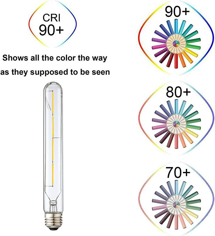 Photo 4 of Leools T10 Led Long Bulbs,Dimmable Tubular Bulb 4W,Equivalent 40Watt,400LM,E26 Tube Edison Style Vintage LED Filament Light Bulb,Daylight 4000K,8.9in(225mm),4-Pack.