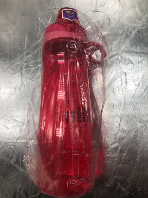 Photo 5 of (32 Oz) Pogo Plastic Water Bottle with Chug Lid and Carry Handle, Reusable, BPA Free, Dishwasher Safe, Perfect for Travel and Gym | 18oz, 32oz, 40oz  (Pink 32oz)