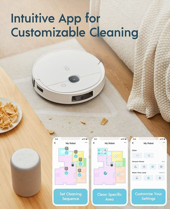 Photo 4 of Yeedi vac 2 pro Robot Vacuum and Mop Combo,3000Pa Suction with Oscillating Mopping,3D Obstacle Avoidance,240mins runtime,Idea for Carpet and Hard Floor Cleaning and Pets Family