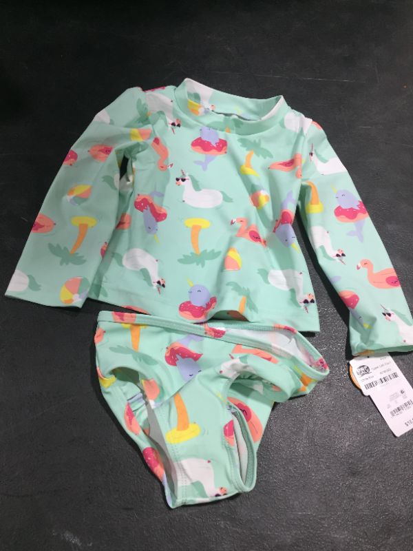 Photo 2 of Toddler Girls' Pool Floatie Rash Guard Set - Just One You® Made by Carter's Aqua 18M
