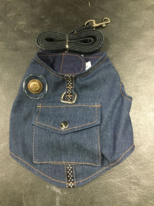 Photo 1 of Small Dog Denim Vest With Leash 