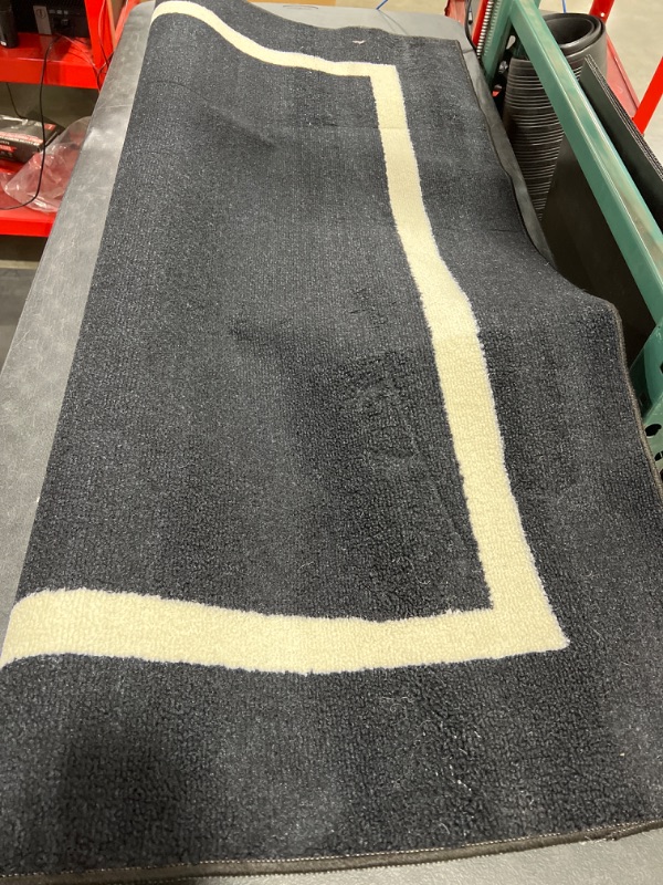 Photo 1 of 5'x7' Good Fashion Frame Border Rug Black - Room Essentials™