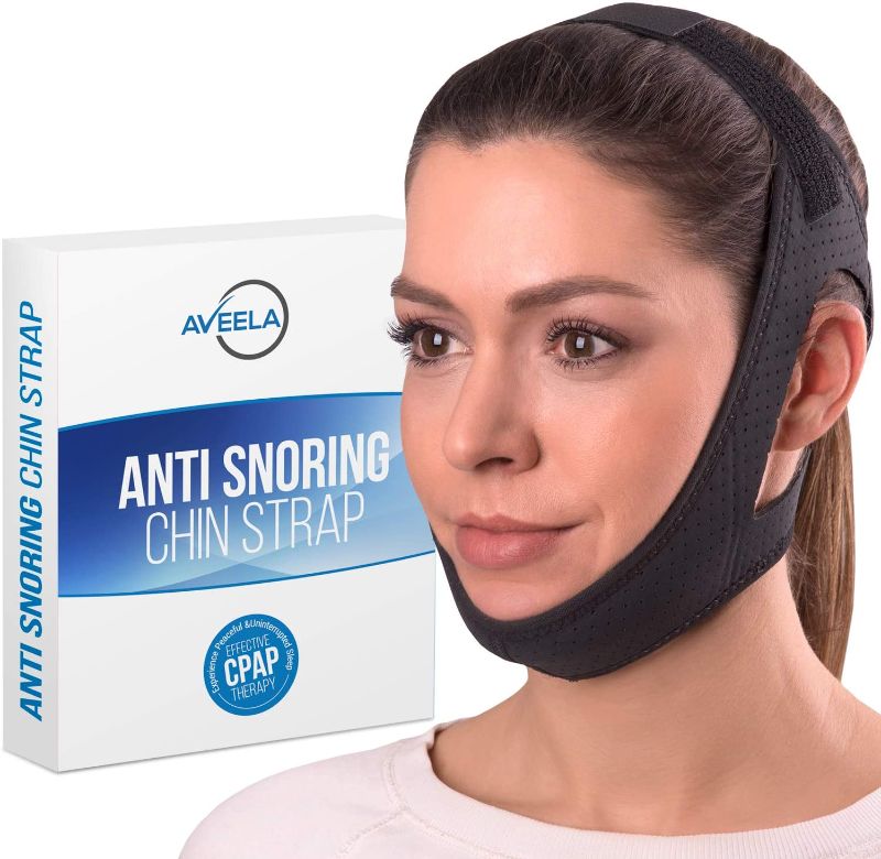 Photo 1 of Anti Snoring Chin Strap for CPAP Users | Multiple Sizes for Men or Women | Two Adjustable Straps | Anti Snore Device by Aveela | Snore Reduction + Anti-Dry Mouth
