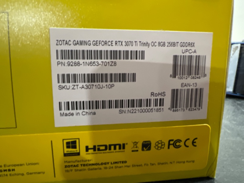 Photo 9 of Zotac ZT-A30710J-10P 8 GB GDDR6X 256 Bit VCX Geforce RTX 3070 Ti Trinity OC Gaming Graphics Card

