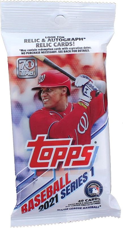 Photo 1 of 2021 Topps Series 1 Baseball Fat Pack Single Pack 2 PACK 