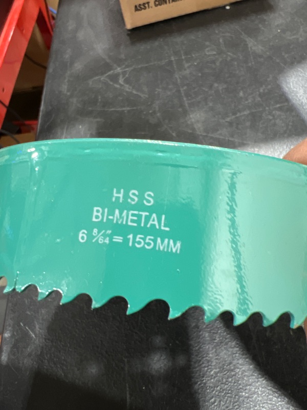 Photo 4 of 155mm/6.1" Bi-Metal Hole Saw with Arbor, Heavy Duty 6 1/8 inch Hole Cutter, Easily Drilling Wood, Plastic, Plywood, Ceiling, Thin Metal for Recessed Lighting, Can Lights