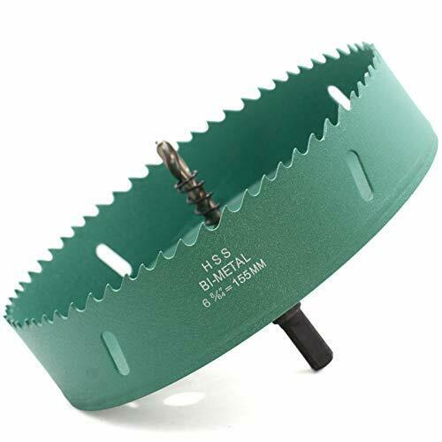 Photo 1 of 155mm/6.1" Bi-Metal Hole Saw with Arbor, Heavy Duty 6 1/8 inch Hole Cutter, Easily Drilling Wood, Plastic, Plywood, Ceiling, Thin Metal for Recessed Lighting, Can Lights