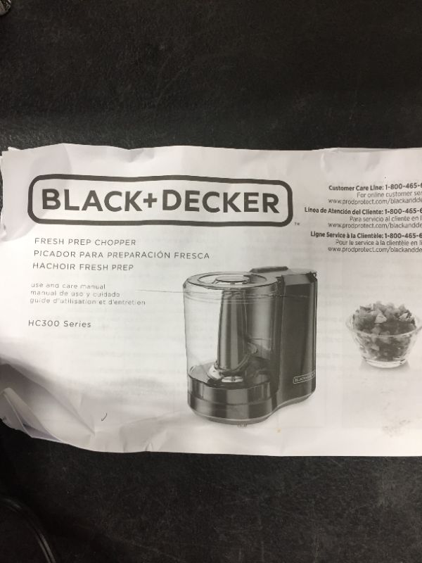 Photo 3 of BLACK+DECKER FreshPrep 3-Cup Electric Food Chopper, Black, HC300B

