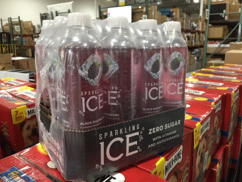 Photo 2 of 12 PACK Sparkling Ice Black Raspberry Sparkling Water 17 Oz. Bottle BB JUNE 14 2022
