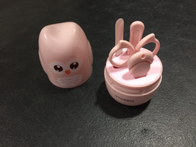 Photo 1 of Baby Nail Kit, Baby Manicure Kit and Pedicure kit with Cute Owl Shape Case. Baby Nail Clipper, Scissor, Baby Nail File & Tweezer for Newborn, Infant & Toddler (Pink)