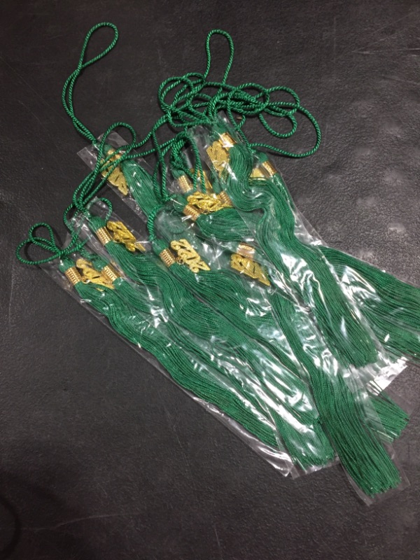 Photo 3 of 2022 Borita Graduation Tassels,9 Inch Long,Single Color, Emerald Green 14 pack