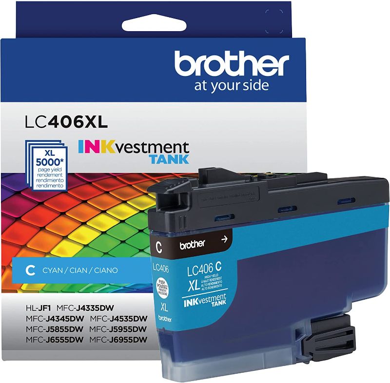 Photo 1 of Brother LC406XLC High Yield Cyan Ink Cartridge
