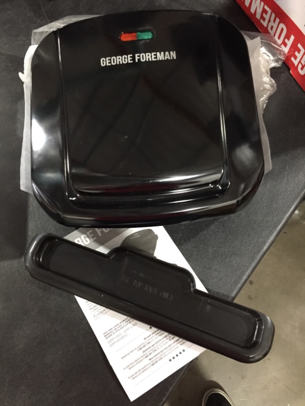 Photo 2 of George Foreman 4-Serving Removable Plate Electric Grill and Panini Press, Black, GRP1060B