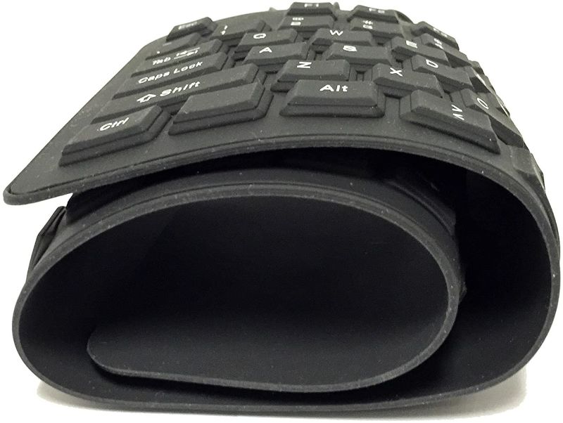 Photo 2 of ROCKSOUL Flexible Keyboard Slim Water & Dust Proof (KB-101F106B), Black
