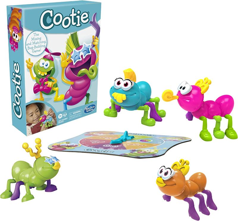 Photo 1 of Hasbro Gaming Cootie Mixing and Matching Bug-Building Game for Preschoolers and Kids Ages 3 and Up, for 2-4 Players
