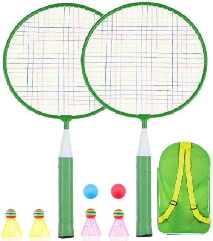 Photo 1 of Badminton Racket for Children 1 Pair, Nylon Alloy Durable Badminton Racquet Set for Kids Indoor/Outdoor Sport Game?Including 4 Badminton and 2 Table Tennis?
