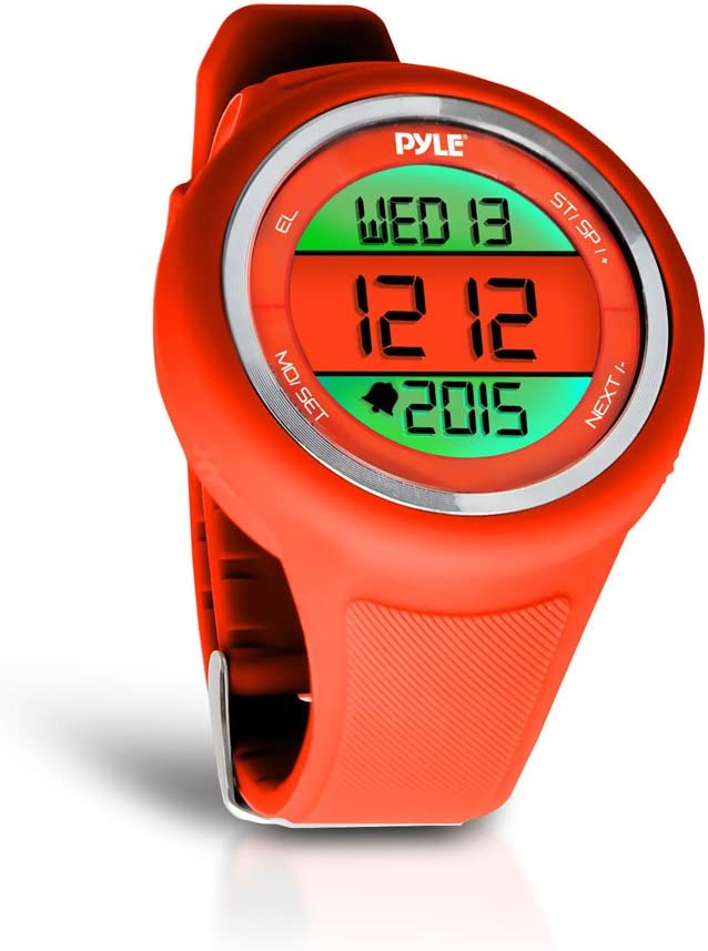 Photo 1 of Multifunction Sports Training Wrist Watch - Smart Classic Sport Running Digital Fitness Gear Tracker w/ 3D Sensor Pedometer, Timer, Alarm, Removable Strap, For Men and Women - Pyle PATW19OR (Orange)
