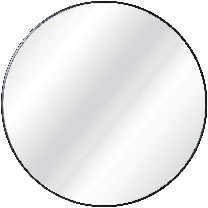 Photo 1 of Black Circle Wall Mirror 36 Inch Round Wall Mirror for Entryways, Washrooms, Living Rooms and More (Black, 36") BROKEN GLASS NEEDS TO BE REPLACED FRAME IS PERFECT