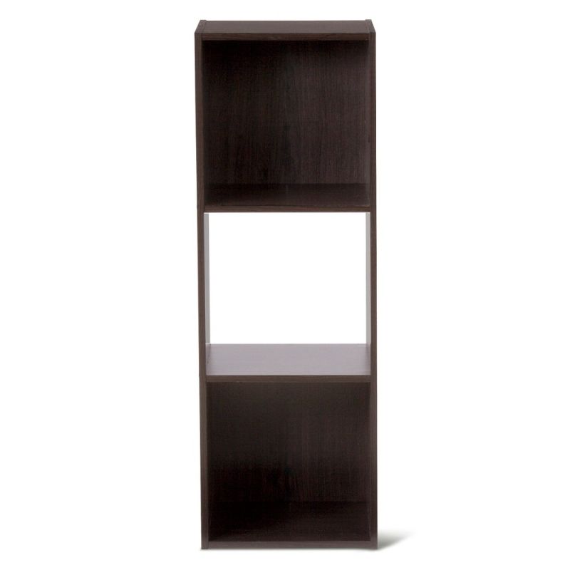 Photo 1 of 11" 3 Cube Organizer Shelf Dark Brown - Room Essentials™
