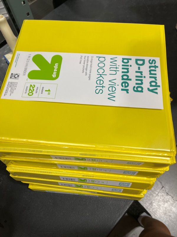 Photo 1 of 12 PACK 1" 3 Ring Binder Clear View Yellow - up&up
