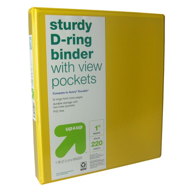 Photo 2 of 12 PACK 1" 3 Ring Binder Clear View Yellow - up&up
