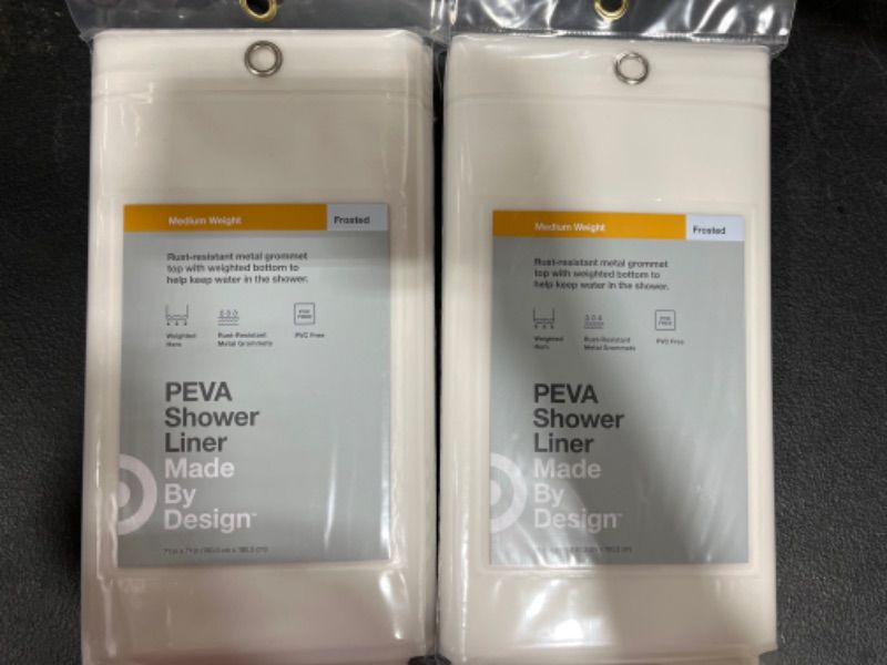 Photo 2 of 2 PACK PEVA Medium Weight Shower Liner Frosted - Made by Design™

