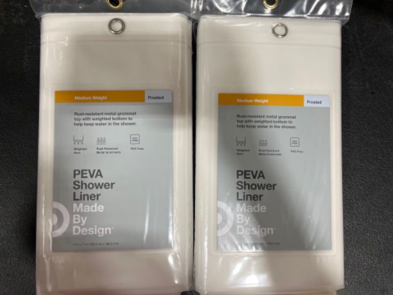 Photo 1 of 2 PACK PEVA Medium Weight Shower Liner Frosted - Made by Design™

