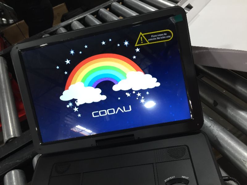 Photo 3 of COOAU 12.5" Portable DVD Players with 10.5" HD Swivel Screen, Region-Free DVD Player for Kids Elderly, Car Travel Video Player 5 Hours Rechargeable Battery, Sync TV, Support USB/SD Card