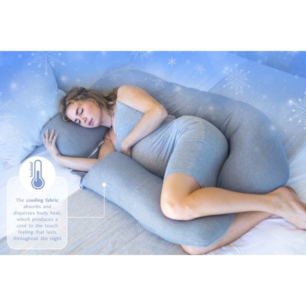 Photo 1 of PharMeDoc Pregnancy Pillow with Cooling Cover - U Shaped Body Pillow for Pregnant Women
