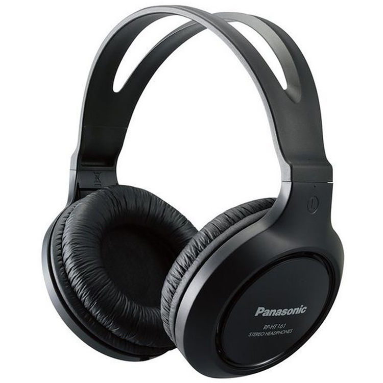 Photo 1 of Panasonic Headphones, Lightweight Over the Ear Wired Headphones with Clear Sound and XBS for Extra Bass, Long Cord, 3.5mm Jack for Phones and Laptops – RP-HT161-K (Black)
