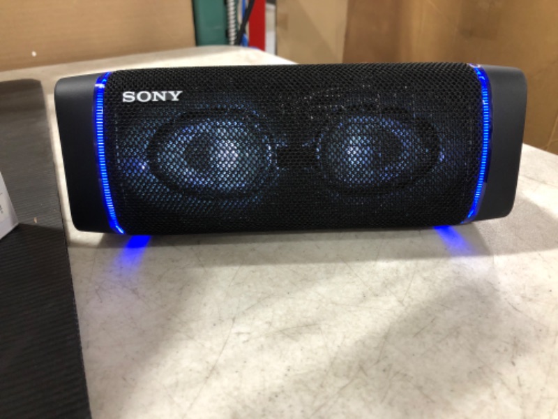 Photo 2 of Sony SRS-XB33 EXTRA BASS Wireless Bluetooth Portable Speaker, IP67 Waterproof & Durable for Home, Outdoor, and Travel, 24 Hour Battery, Party Lights, USB Type-C, and Speakerphone, Black
