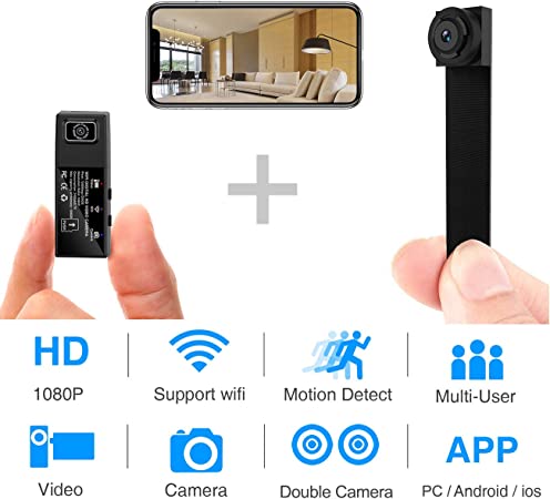 Photo 1 of Hidden Spy Camera,1080P WiFi Mini Camera Portable Wireless Security Cameras Video Recorder IP Cameras Nanny Cam with DIY Interchangable Lens/Motion Detection for Indoor Outdoor Monitoring
