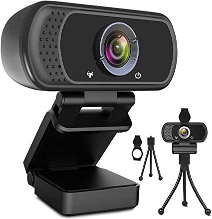 Photo 1 of Webcam HD 1080p Web Camera, USB PC Computer Webcam with Microphone, Laptop Desktop Full HD Camera Video Webcam 110 Degree Widescreen, Pro Streaming Webcam for Recording, Calling, Conferencing, Gaming
