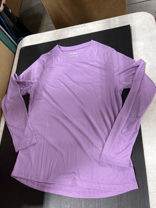 Photo 1 of Women's UPF 50+ Sun Protection Long Sleeve Shirts Rash Guard Shirts Quick Dry Lightweight Hiking Shirts, Light Purple. Medium