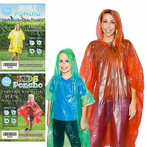 Photo 1 of Lingito 20 Pack of Family Rain Ponchos | Disposable Emergency Ponchos | Perfect for Camping, Hiking & Trave10 Adult Size, 10 Kid Size
