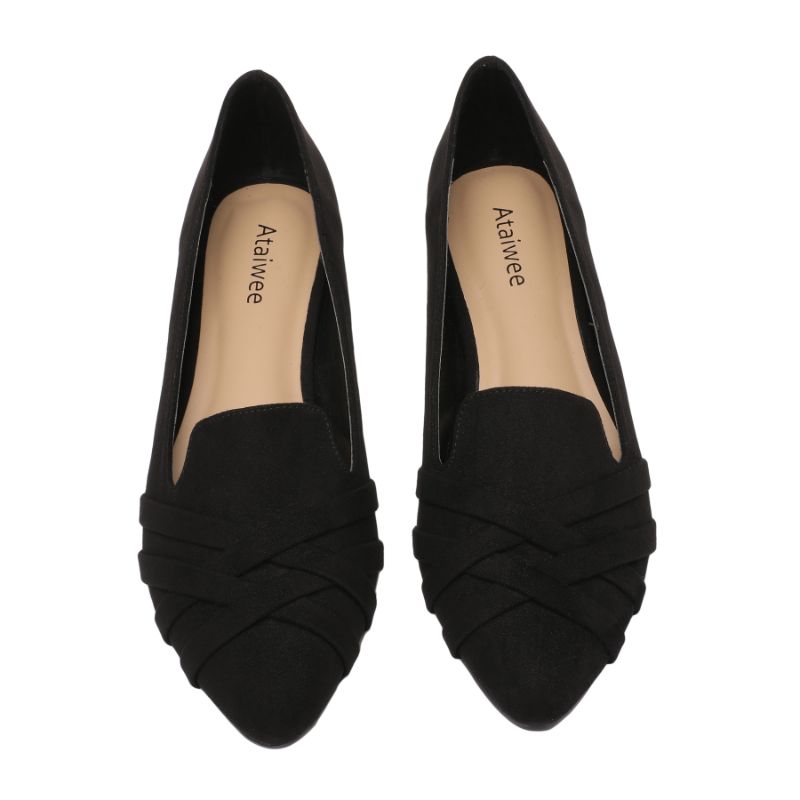 Photo 1 of Ataiwee Women's Wide Width Flat Shoes - Pointy Toe Suede Slip On Ballet Flats, Size 6 1/2 