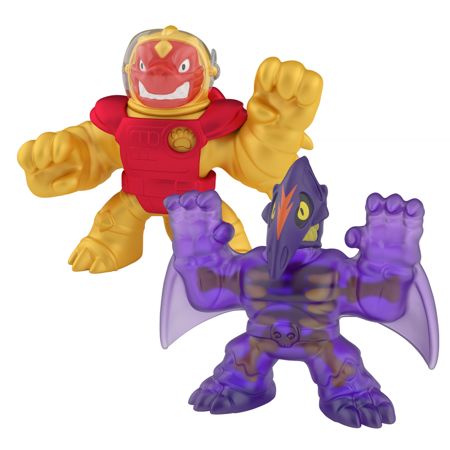 Photo 1 of Heroes of Goo Jit Zu Galaxy Attack Action Figure - Cosmic Fury Versus Pack - Sun Fire Blazagon Vs Dark Matter Terrack