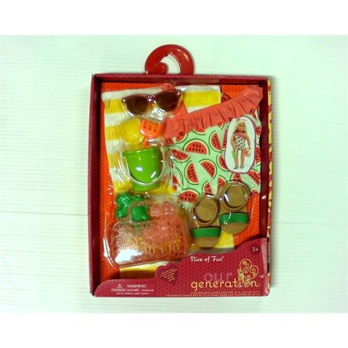 Photo 1 of 4 Pack!! Our Generation Dolls Slice of Fun Watermelon Bathing Suit