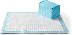 Photo 1 of Amazon Basics Dog and Puppy Pads, Heavy Duty Absorbency Pee Pads with Leak-proof Design and Quick-dry Surface for Potty Training, X-Large (28 x 34 Inches) - Pack of 25