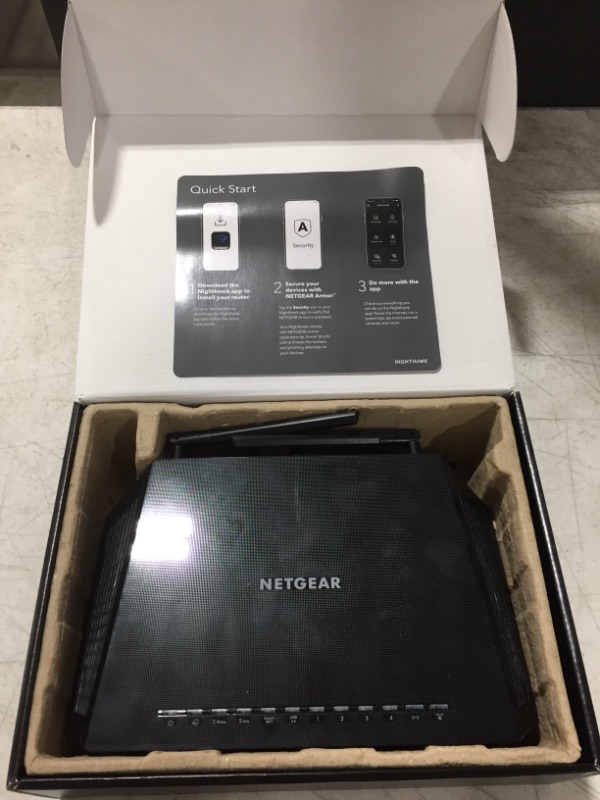 Photo 2 of NETGEAR Nighthawk Smart Wi-Fi Router, R6700 - AC1750 Wireless Speed Up to 1750 Mbps | Up to 1500 Sq Ft Coverage & 25 Devices | 4 x 1G Ethernet and 1 x 3.0 USB Ports | Armor Security
