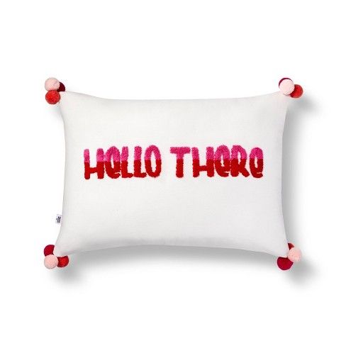 Photo 1 of 14"x20" 'Hello There' & Swirling Leopard Lumbar Decorative Pillow - Tabitha Brown