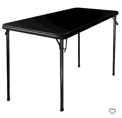 Photo 1 of 20" x 48" Folding Table Black - Plastic Dev Group

