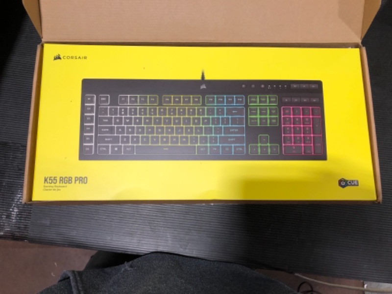 Photo 2 of CORSAIR K55 RGB PRO-Dynamic RGB Backlighting - Six Macro Keys with Elgato Stream Deck Software Integration-IP42 Dust and Spill Resistant-Detachable Palm Rest-Dedicated Media and Volume Keys