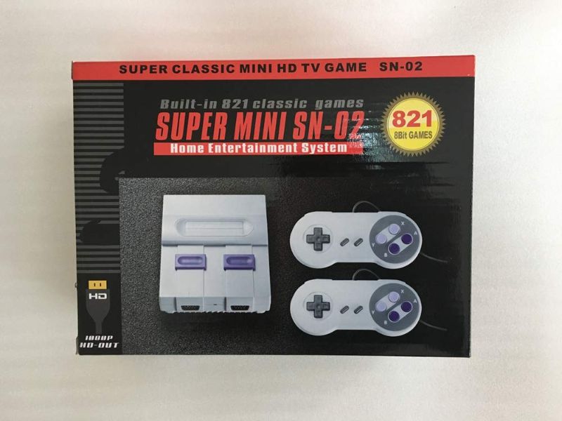 Photo 1 of Super Classic Mini HD-OUT TV SNES Game console SN-02 bulit-in 821 Games Console 8 bit Games Home Entertainment System
