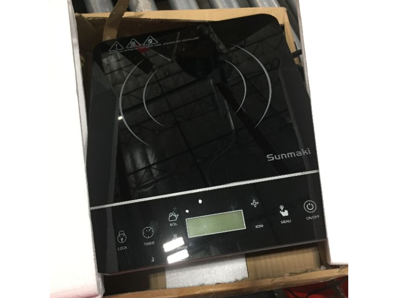 Photo 2 of Sunmaki Portable Induction Cooktop,1800W Induction Cooker with LCD Sensor Touch, Induction Cooktop Burner Child Safety Lock & 4h Timer, 9 Power 10 Temperature Setting for cooking
