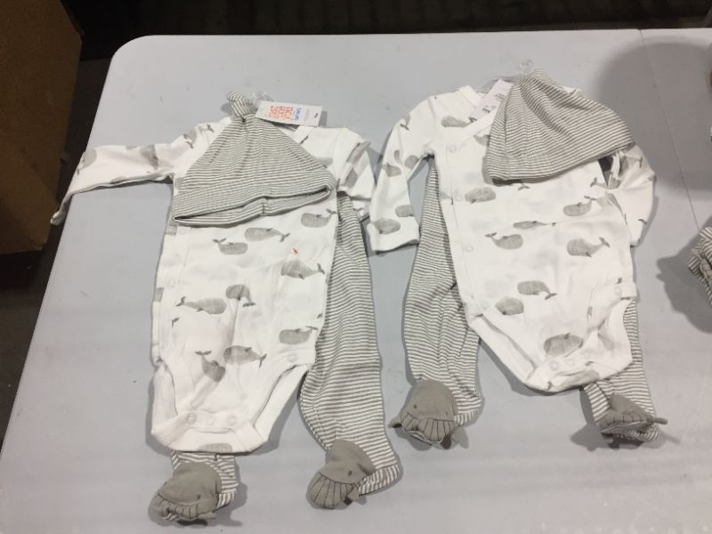 Photo 2 of 2 pack of Baby Boys' 3pc Whale Top and Bottom Set with Hat - Just One You® Made by Carter's White/Gray 9M
