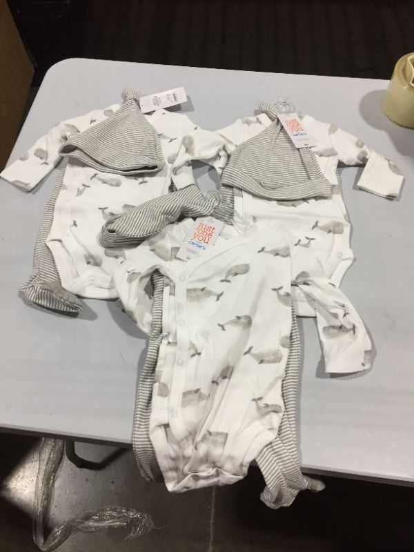 Photo 2 of 3 of the Baby Boys' 3pc Whale Top and Bottom Set with Hat - Just One You® Made by Carter's White/Gray 3M
