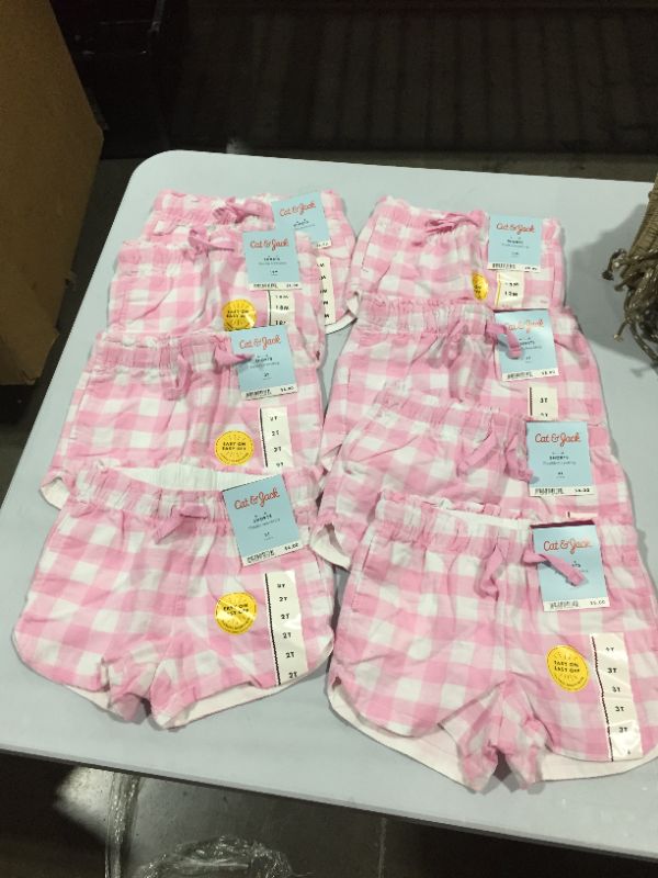 Photo 2 of 8 pack of Toddler Girls' Gingham Woven Pull-On Shorts - Cat & Jack™ different sizes 

